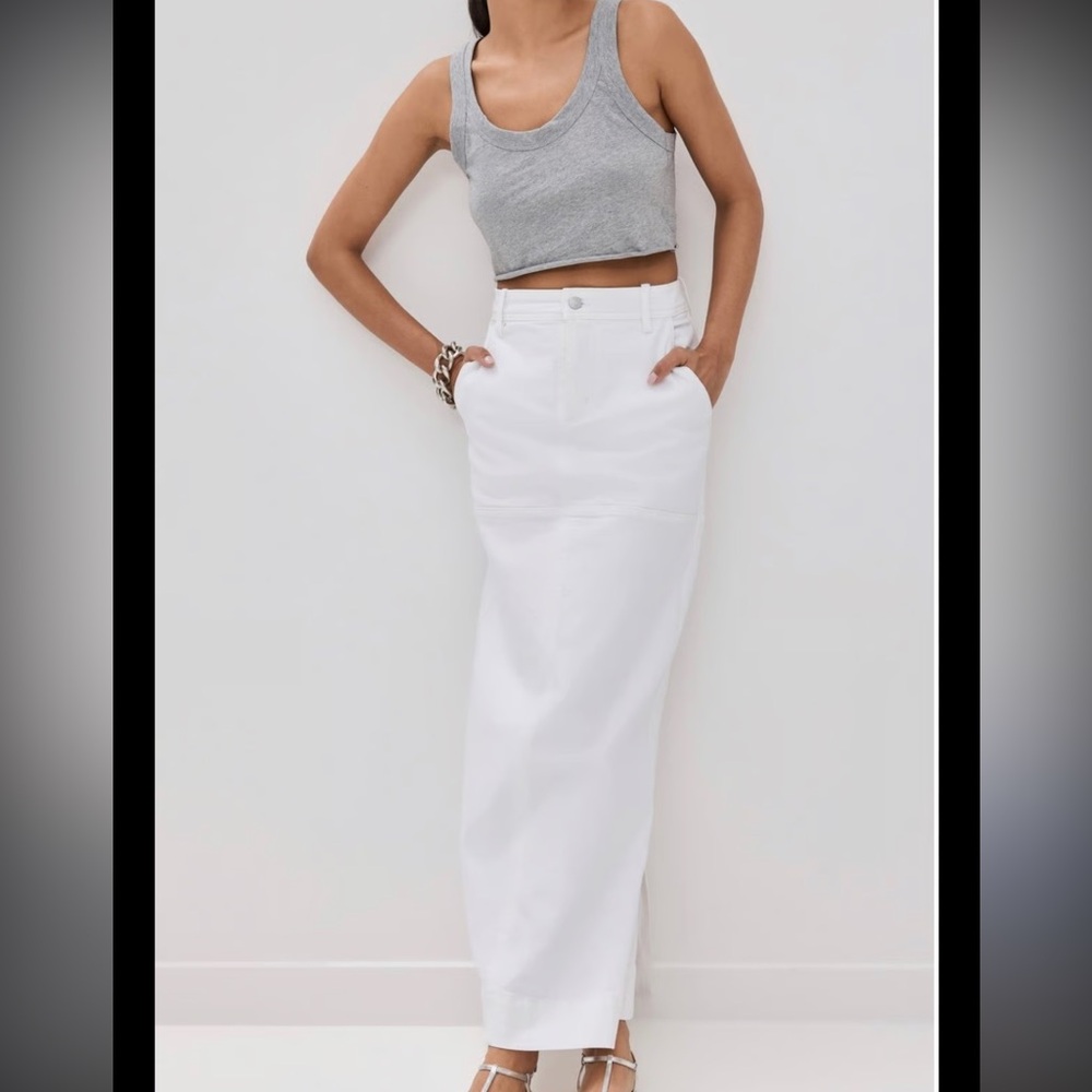 A.L.C. White High-Waist Maxi Skirt